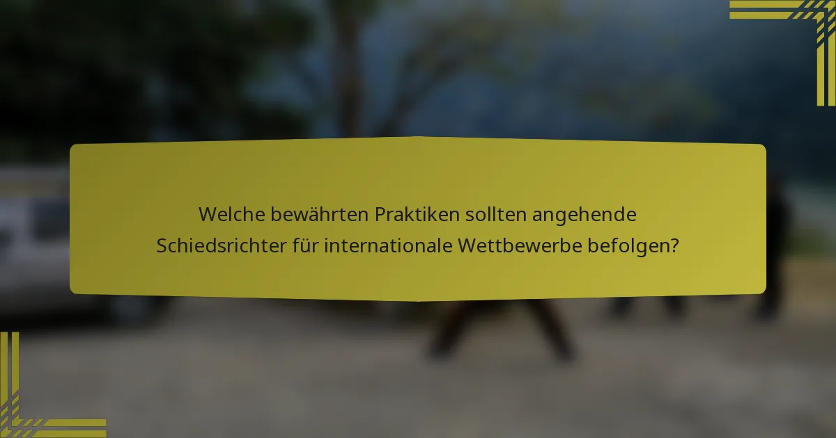 Welche bewährten Praktiken sollten angehende Schiedsrichter für internationale Wettbewerbe befolgen?