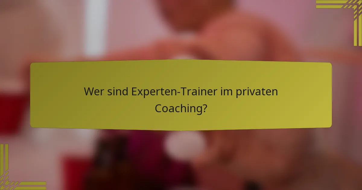 Wer sind Experten-Trainer im privaten Coaching?