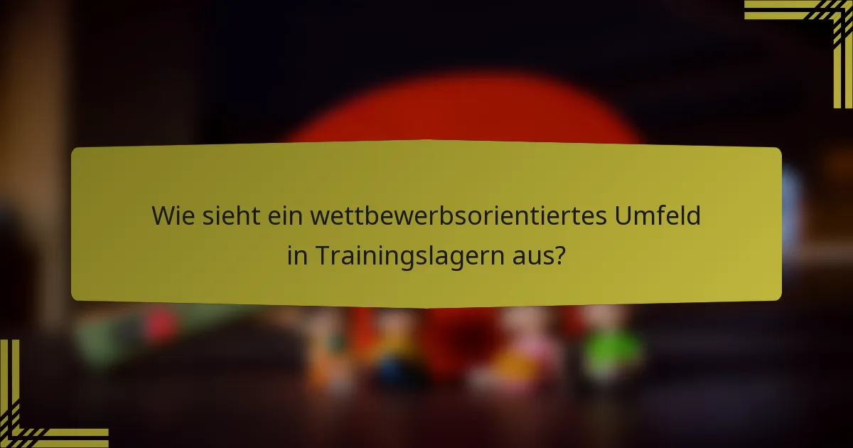 Wie sieht ein wettbewerbsorientiertes Umfeld in Trainingslagern aus?